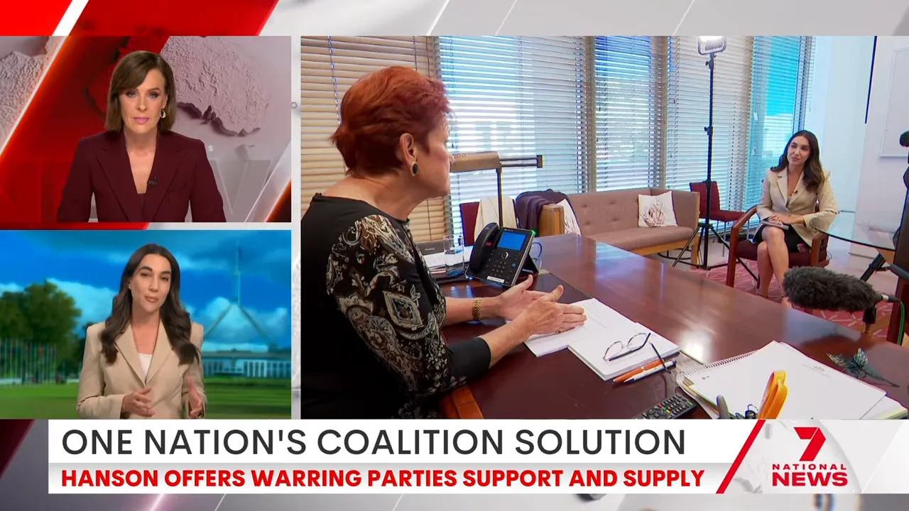 In-person interview in an office: the politician speaks from behind a desk while the political reporter sits across the room.