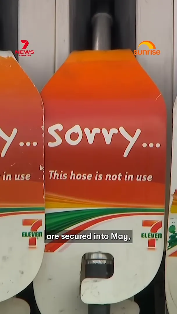 Fuel pump showing a “Sorry… this hose is not in use” message at a service station