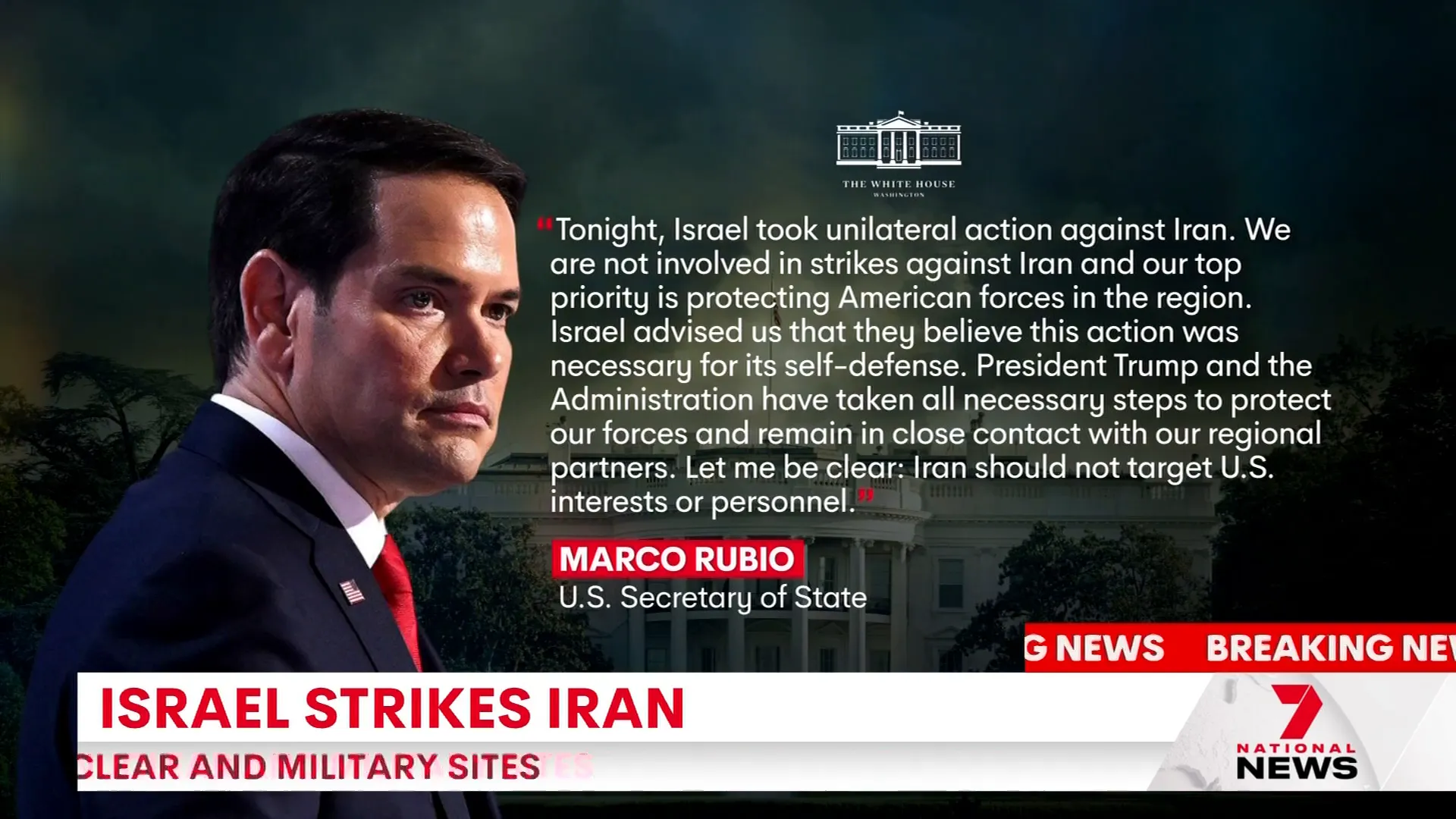 US Secretary of State Marco Rubio comments on Israel-Iran conflict