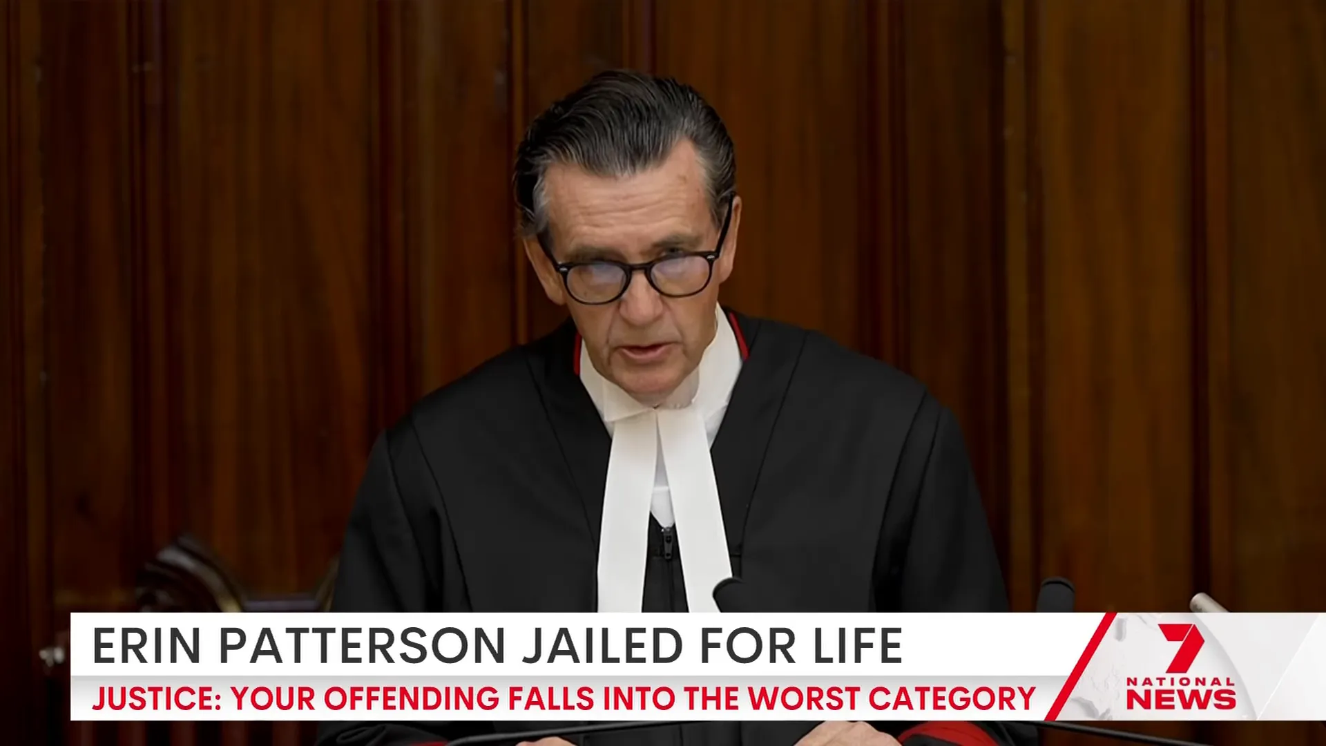 Courtroom interior during sentencing remarks