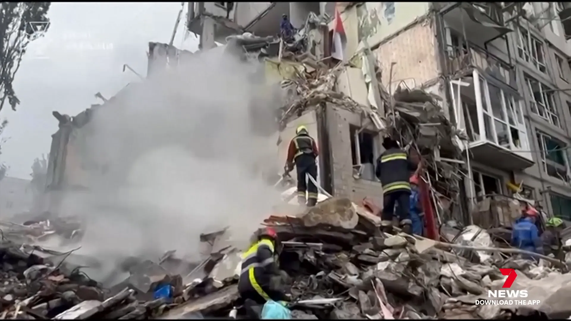 Damage from Russian aerial assault on Kyiv