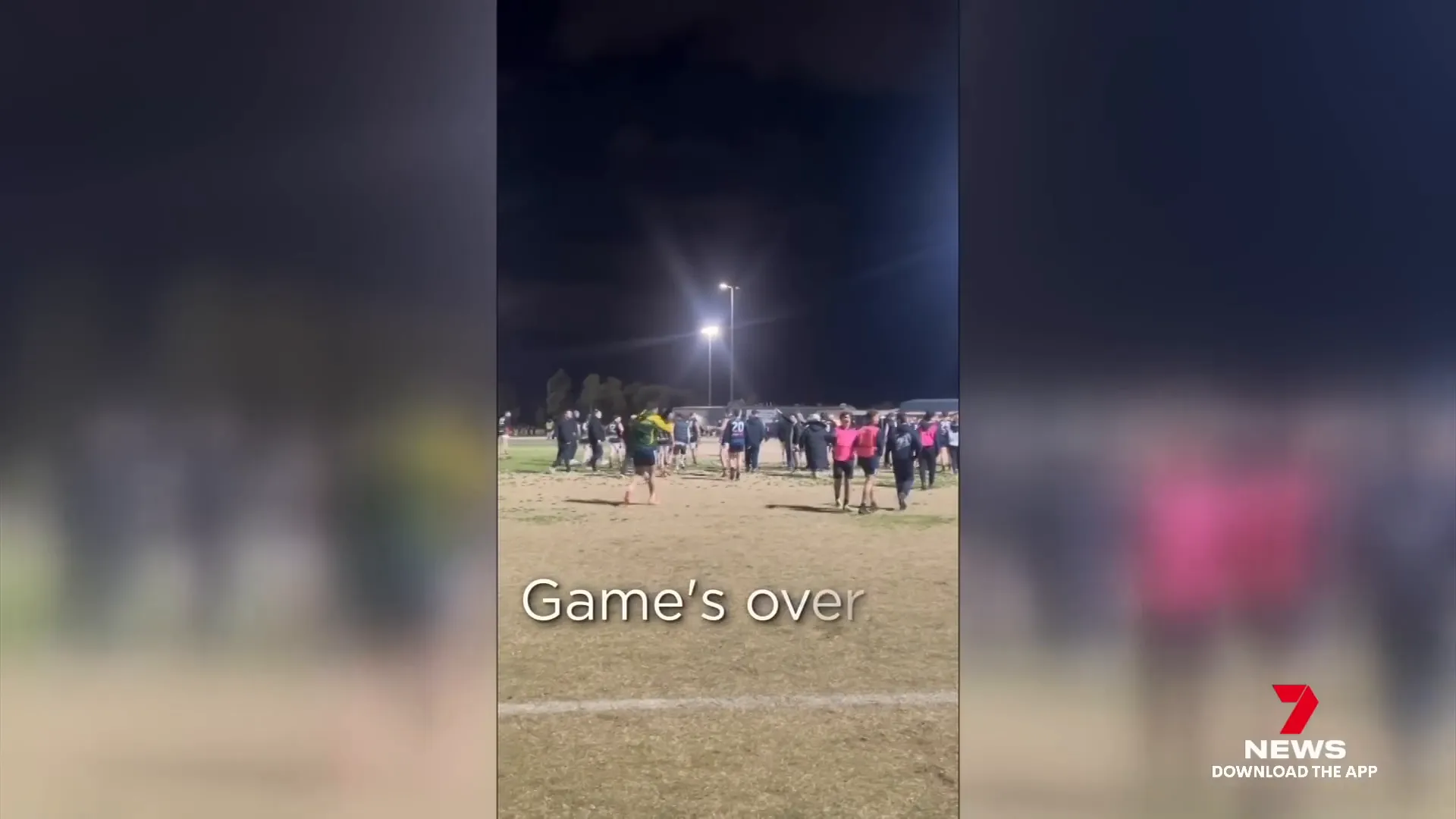 Officials announcing abandonment of the game