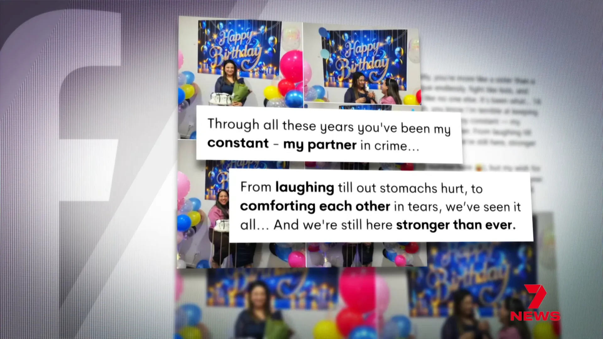 Close-up of the tribute message posted by one of the nurses