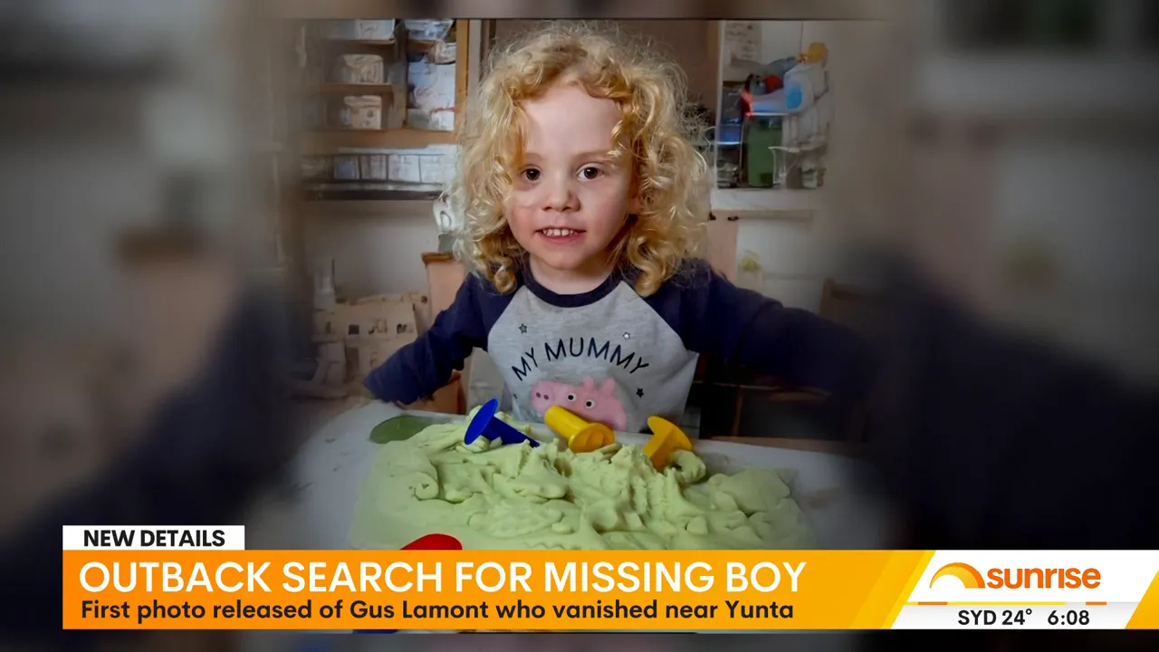 Released photograph of missing four-year-old Gus Lamont