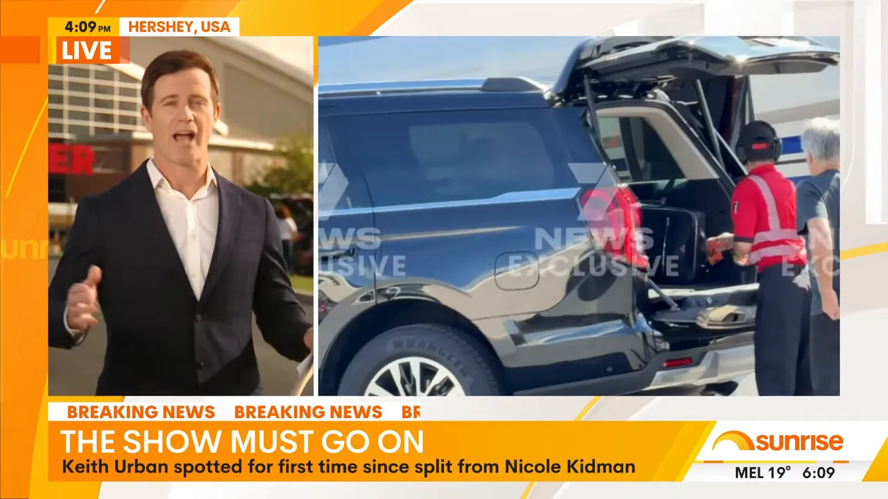 Keith Urban arriving at the arena in Hershey ahead of the show