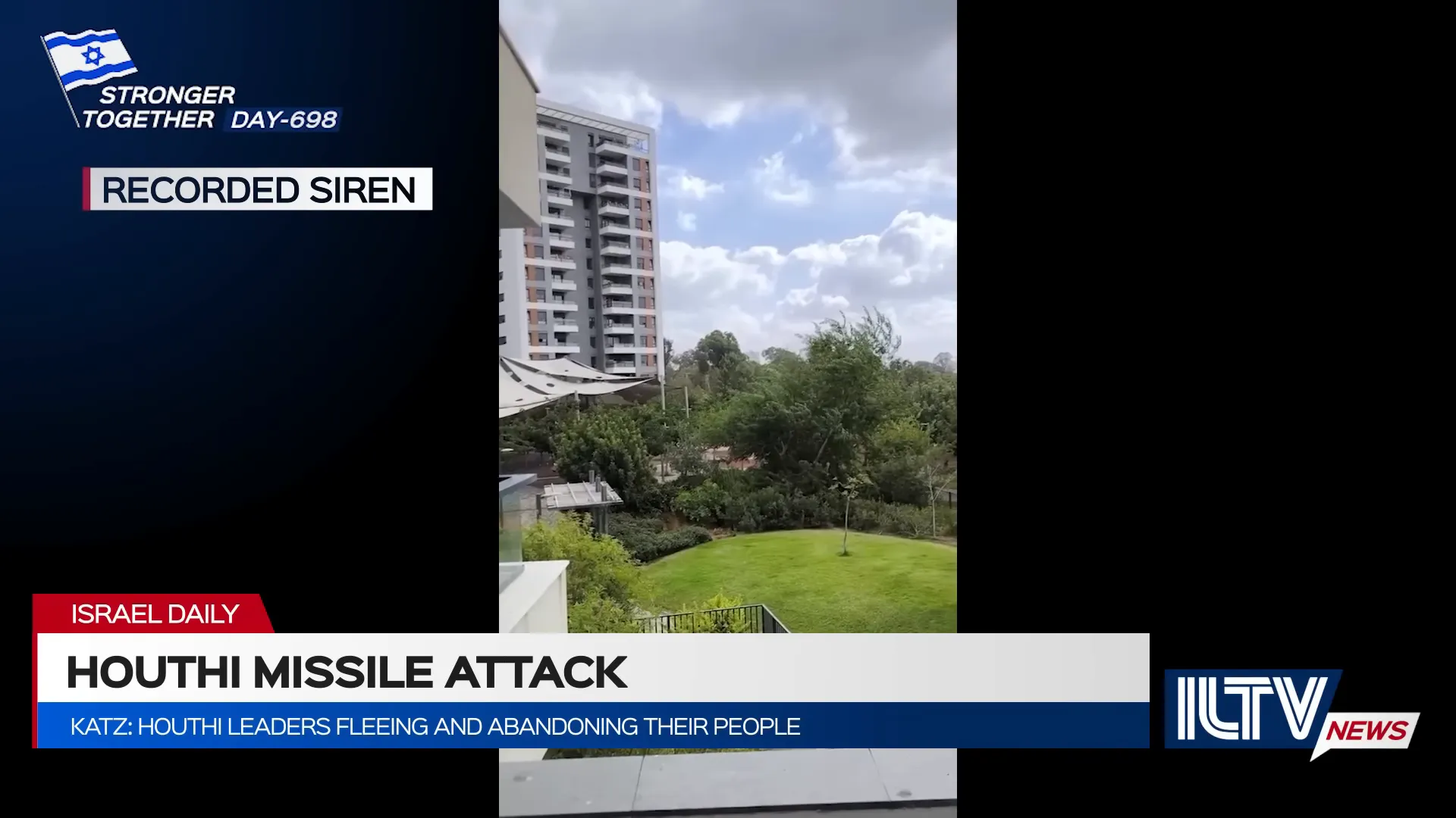 Israeli red alert sirens triggered by Houthi missile