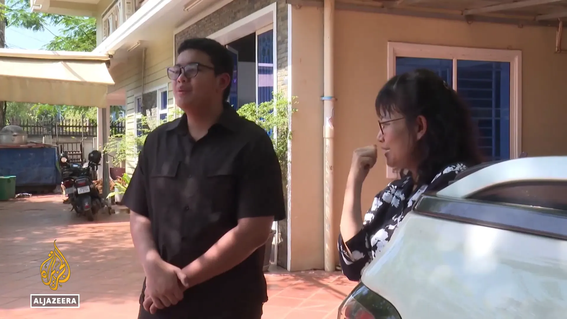 Young Cambodian teenager speaking about military service