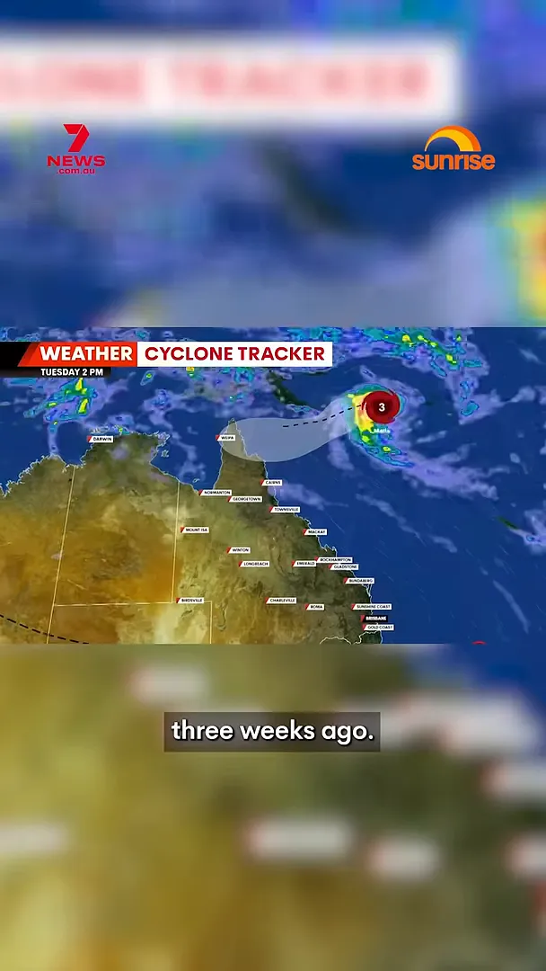 Cyclone tracker map showing Cyclone Maila track approaching Far North Queensland
