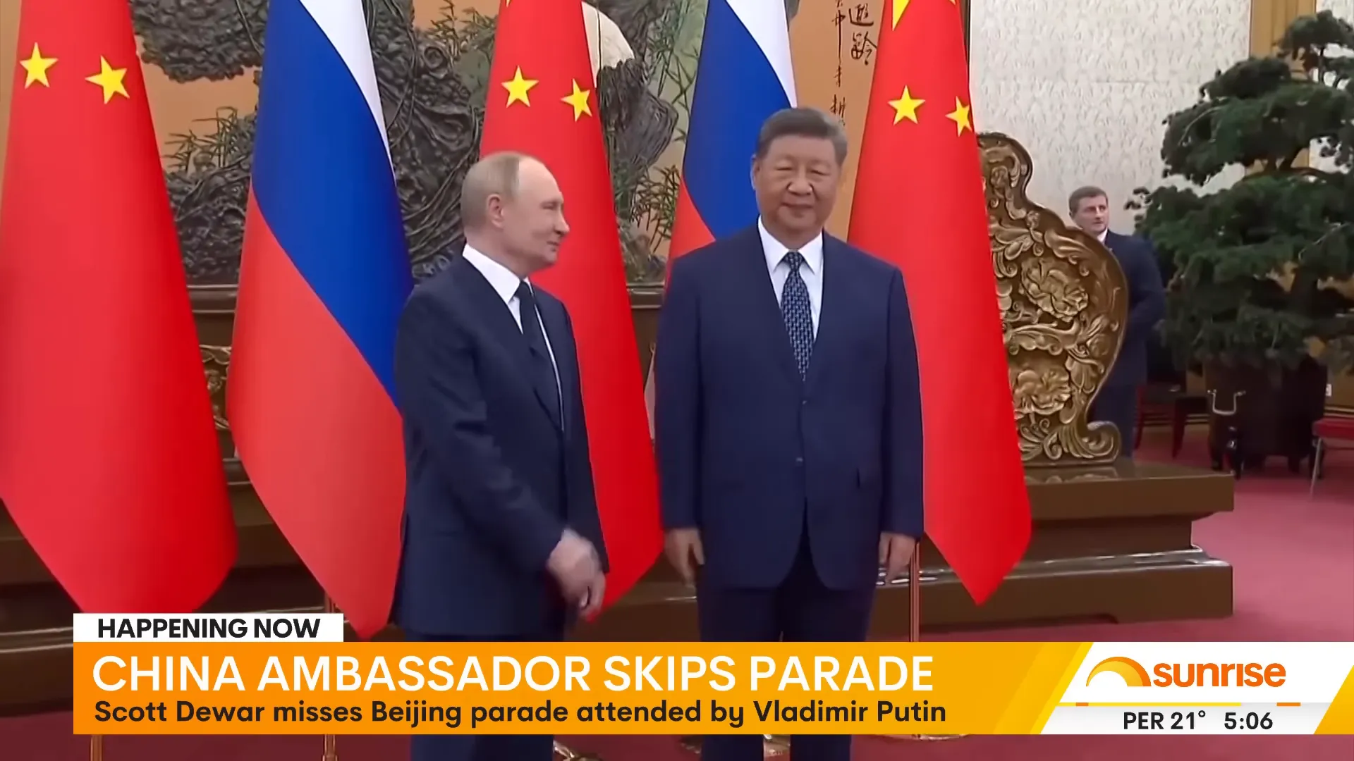 Australian ambassador at a separate event in China addressing business delegates