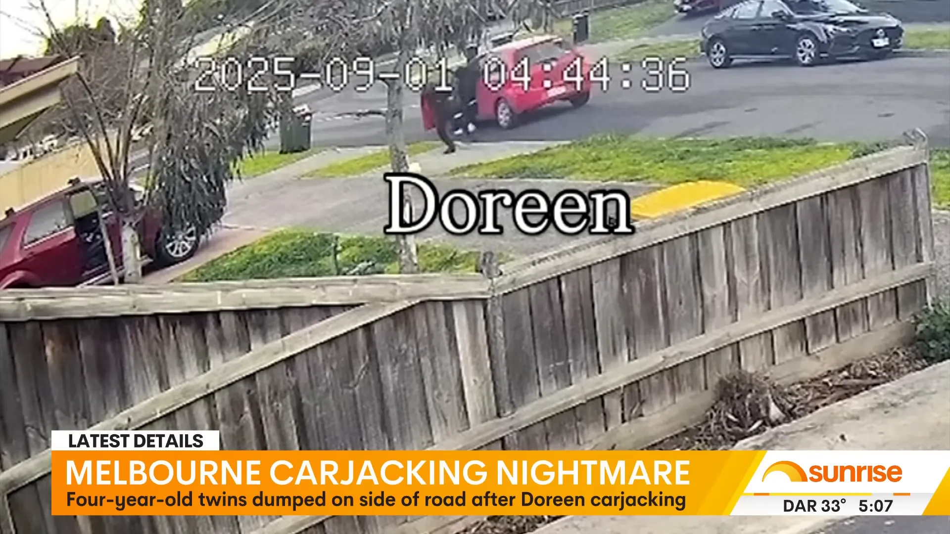 Police and emergency services responding to a reported carjacking in Doreen