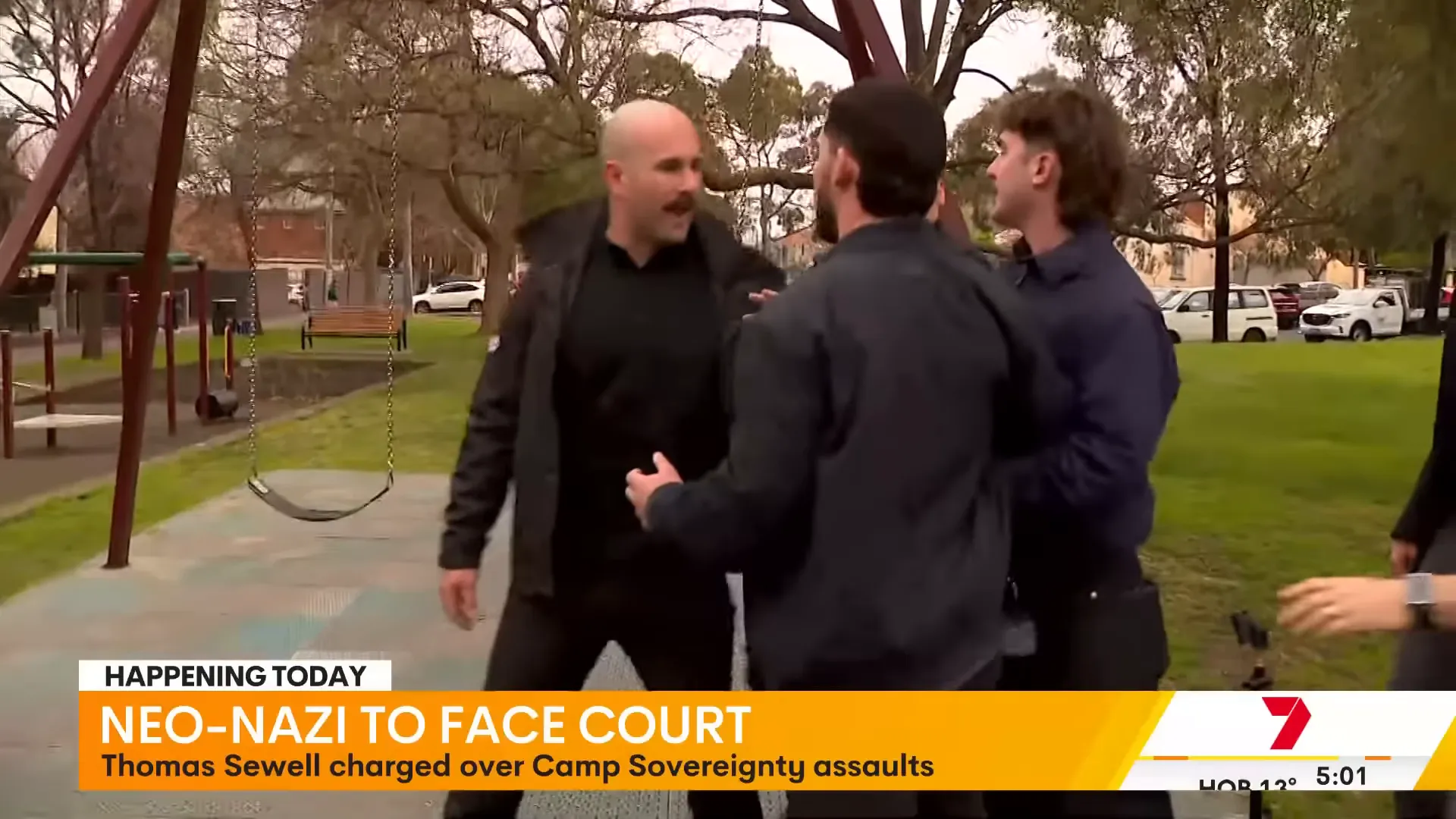 Thomas Sewell heckling during Premier Jacinta Allan's press conference