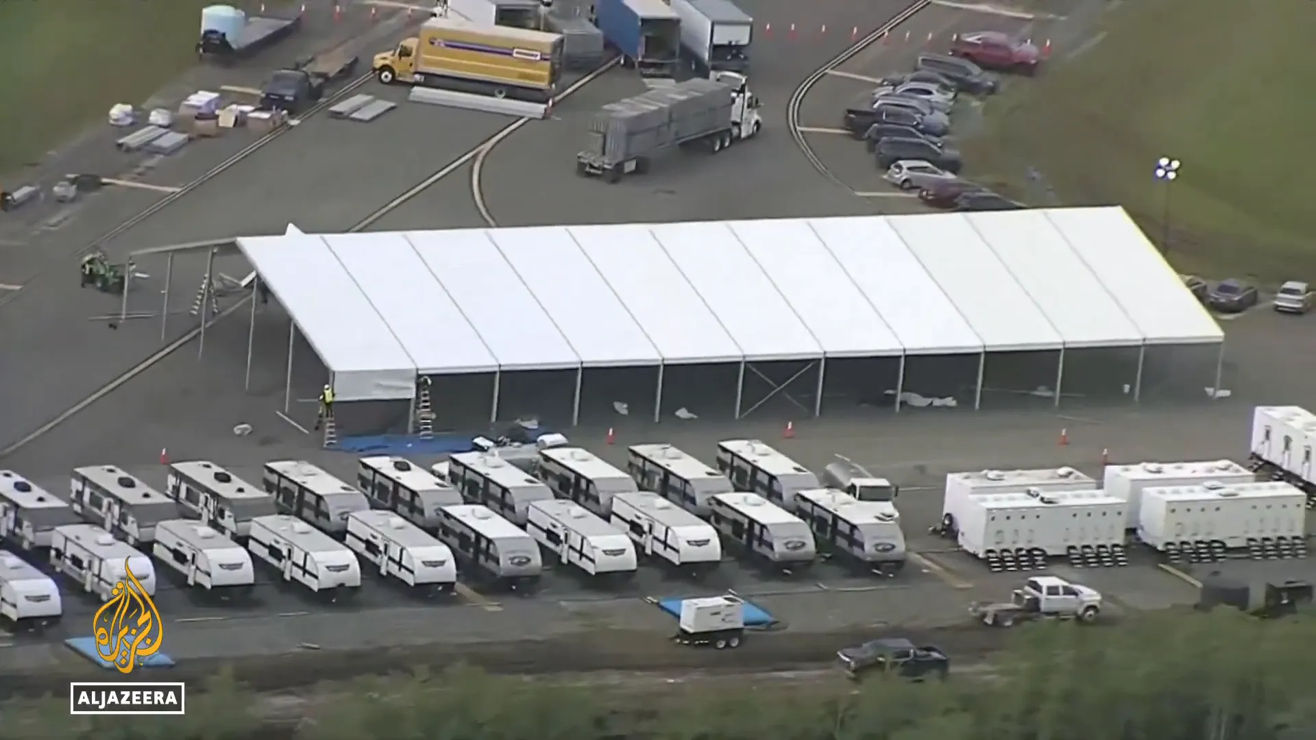 Construction site for new migrant detention facility north of Miami