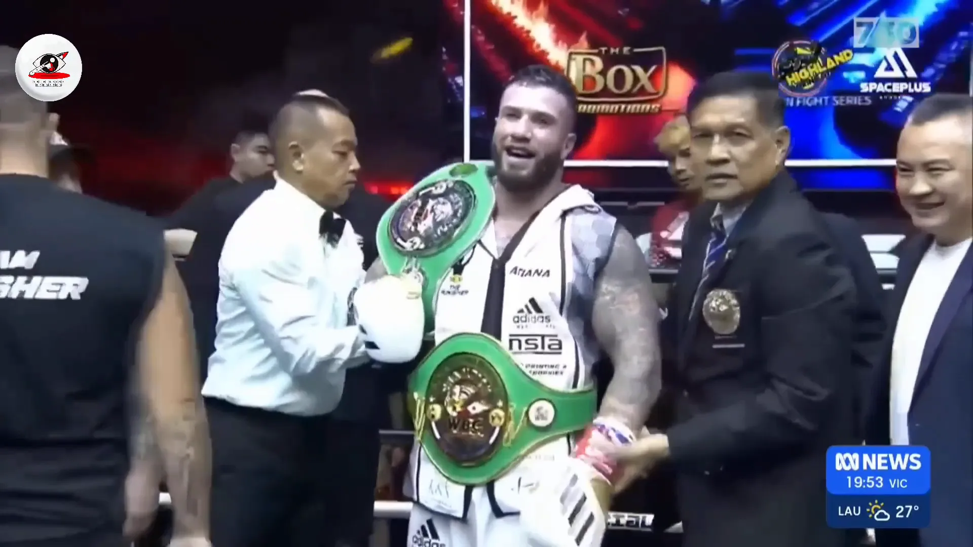Sam Abdulrahim celebrating Victorian Cruiserweight Championship