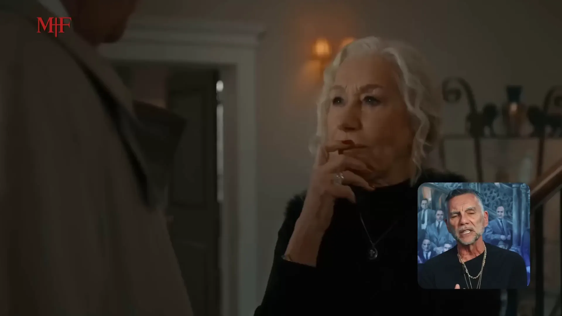 Helen Mirren as Maeve Bronson, stern and commanding