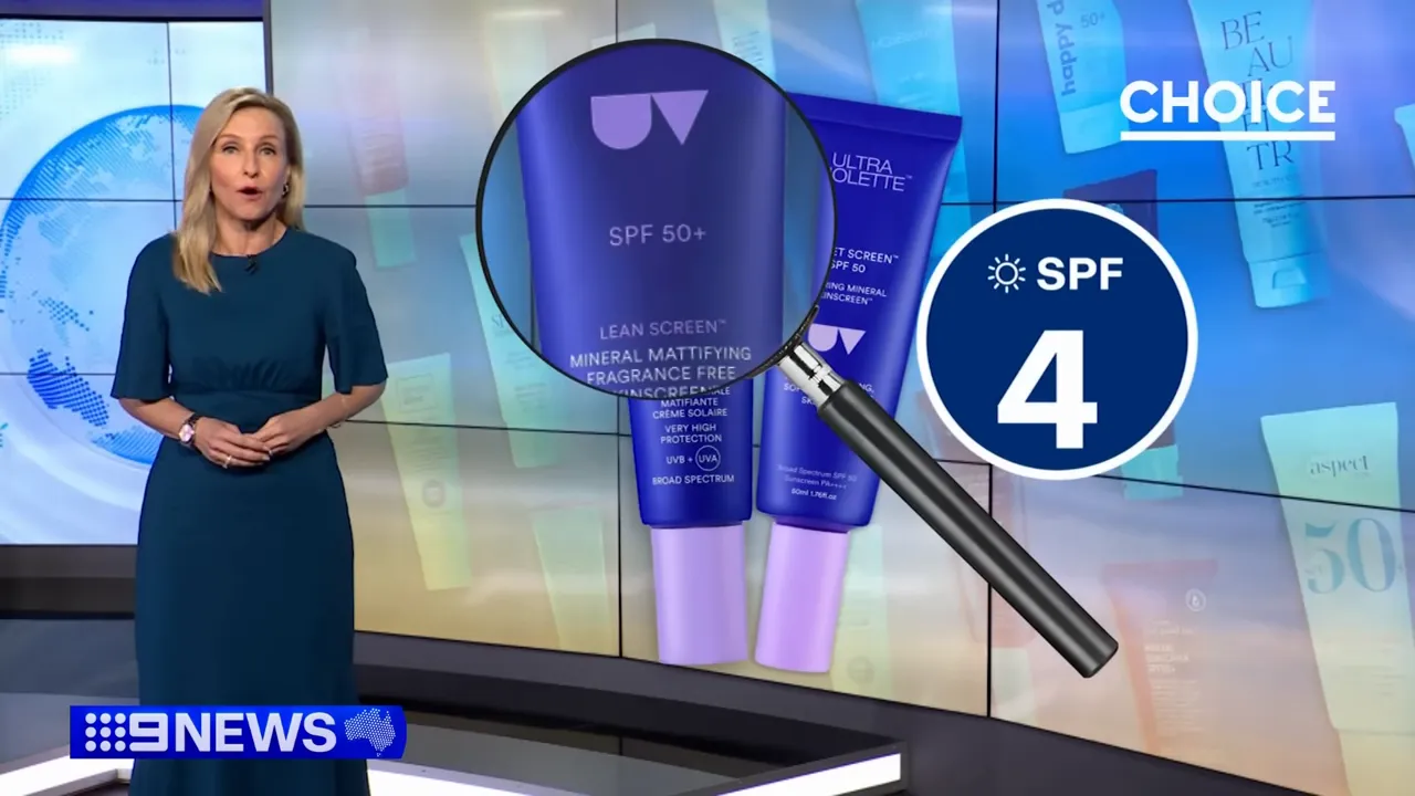 Reporter explaining Choice's testing uncovered sunscreens with SPF performance significantly below what was advertised