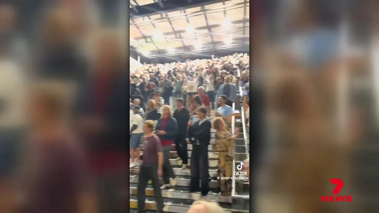 Fans continuing the party at Southern Cross Station