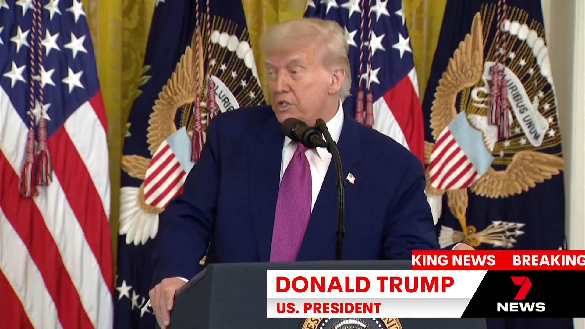 US President Donald Trump commenting on the Israel-Iran conflict