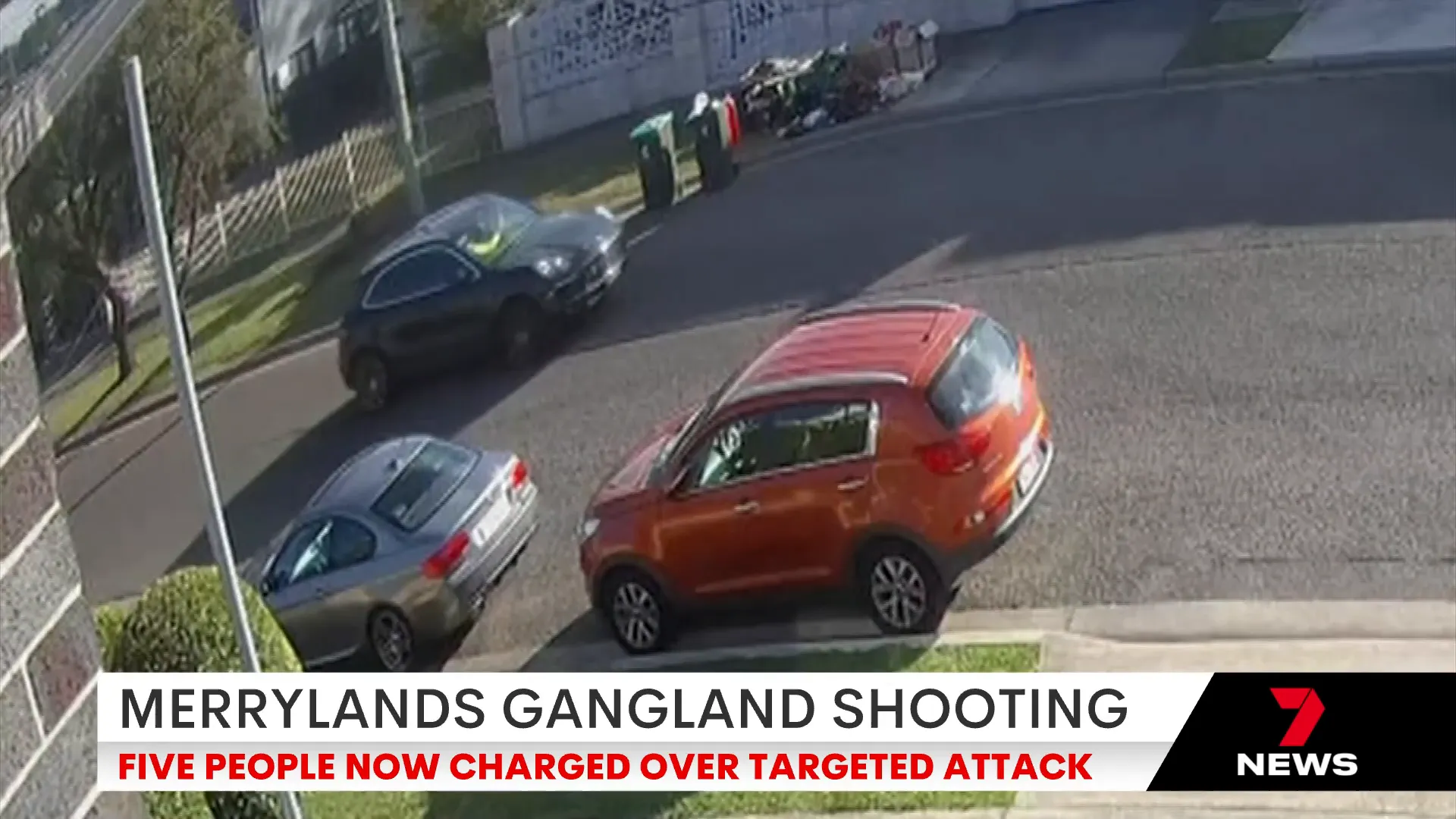 Security footage showing black Porsche involved in Maryland shooting