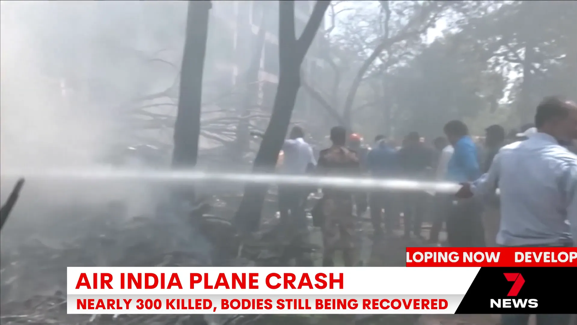 Investigators examining the crash site