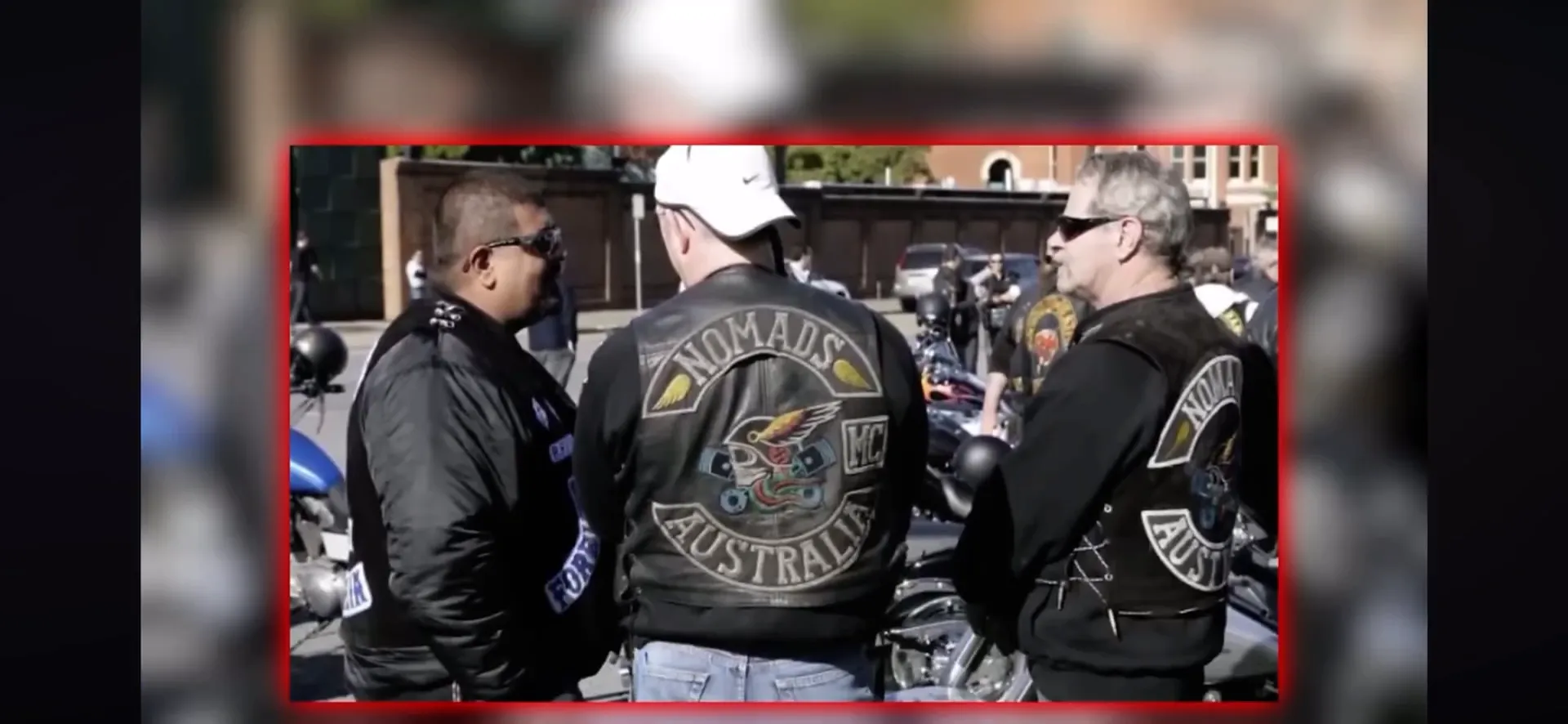 Nomads motorcycle club members during a raid