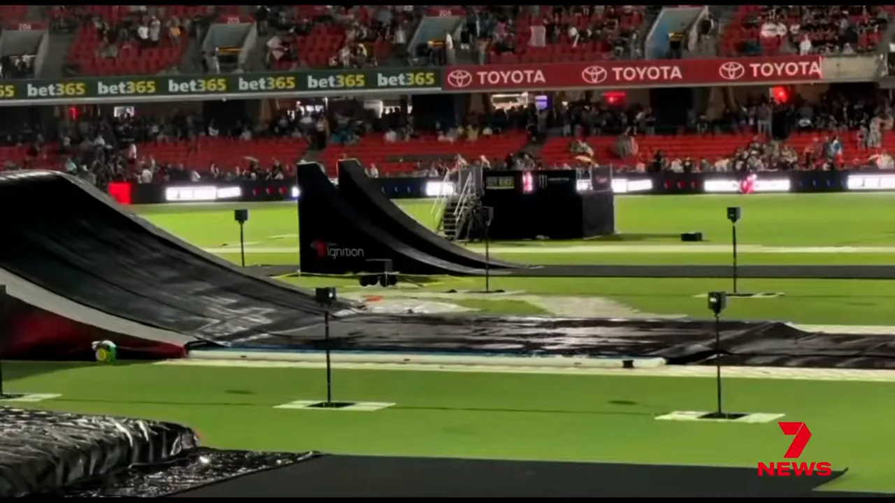 Crowd at Nitro Circus show as event is cancelled