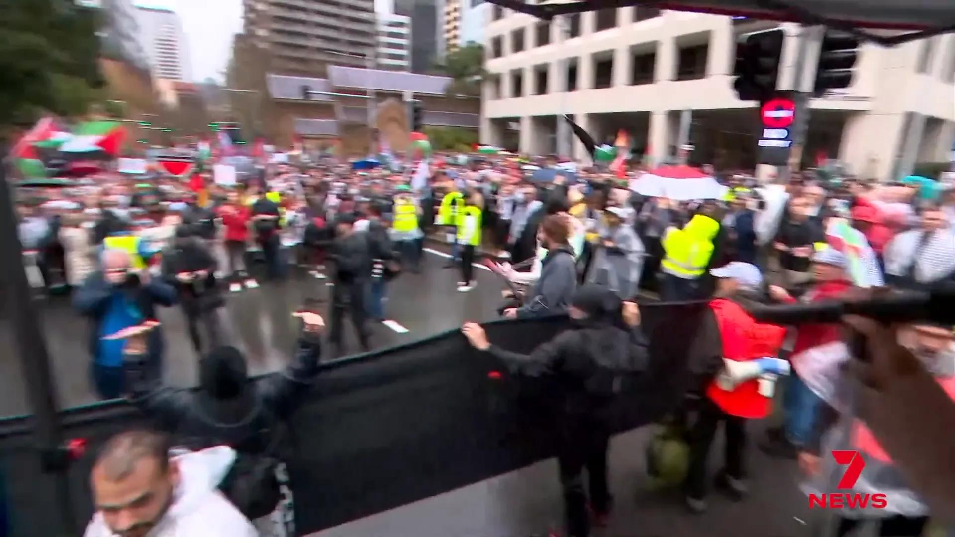 Police giving final instructions before the protest