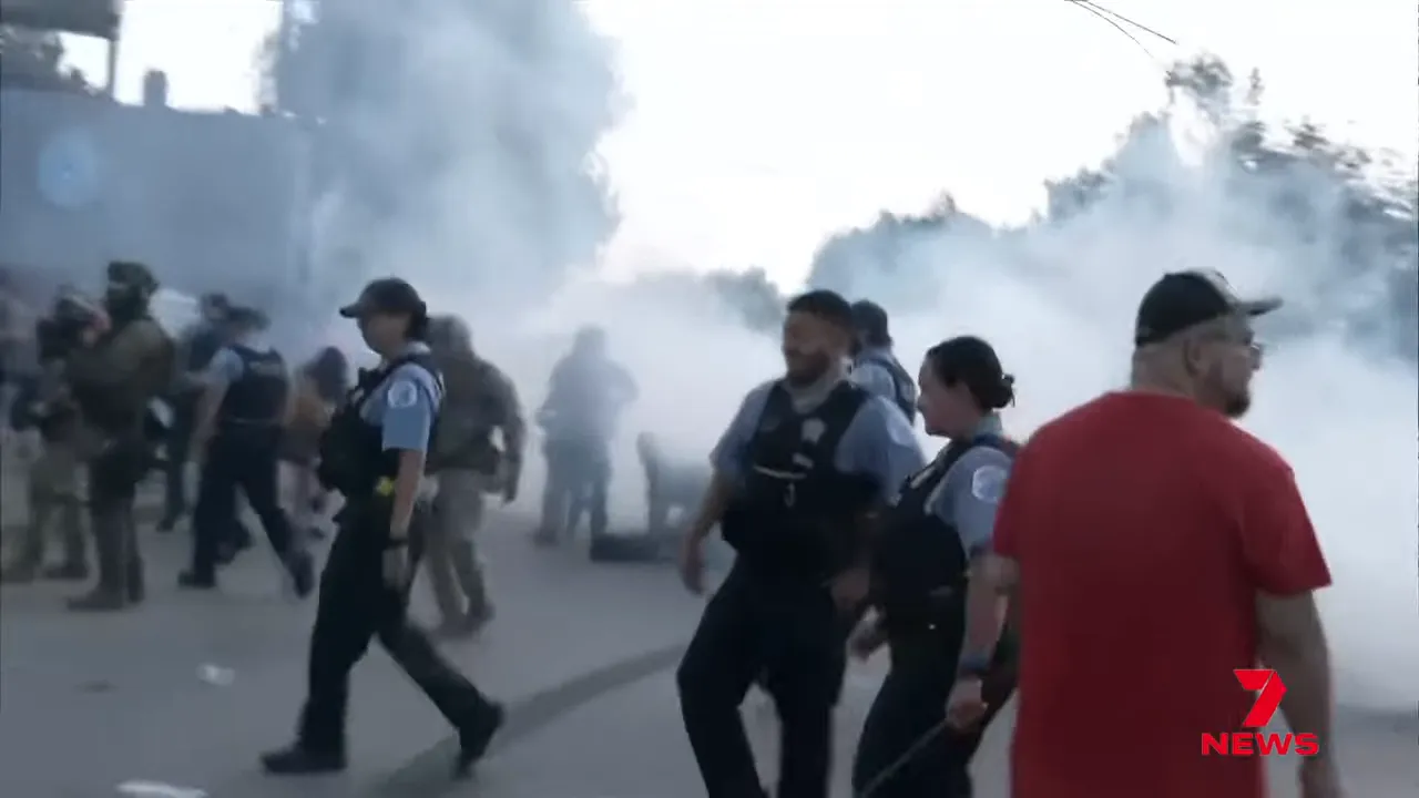 Crowds hit with crowd-control munitions in Chicago