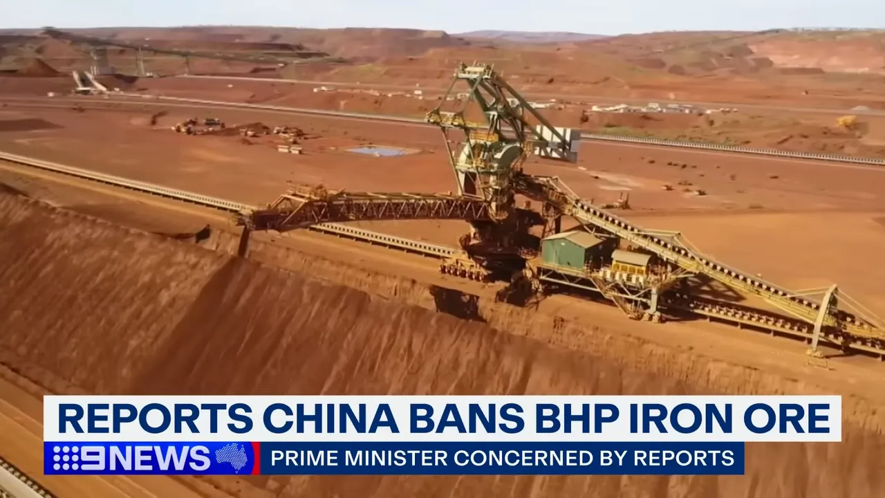 Port and iron ore stockpiles — BHP and China trade concerns