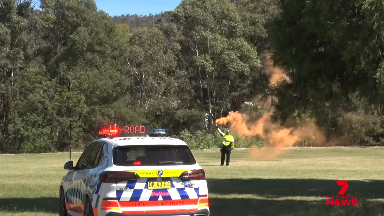 Rescue crews preparing equipment at the scene