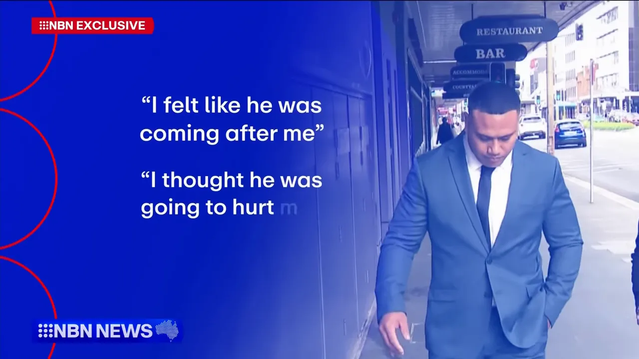 Penicolou Latu speaking in court, explaining he felt threatened.
