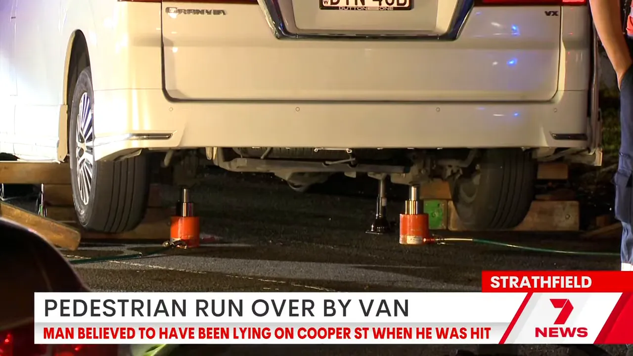 Rescue equipment under a van at the Strathfield Cooper Street incident scene