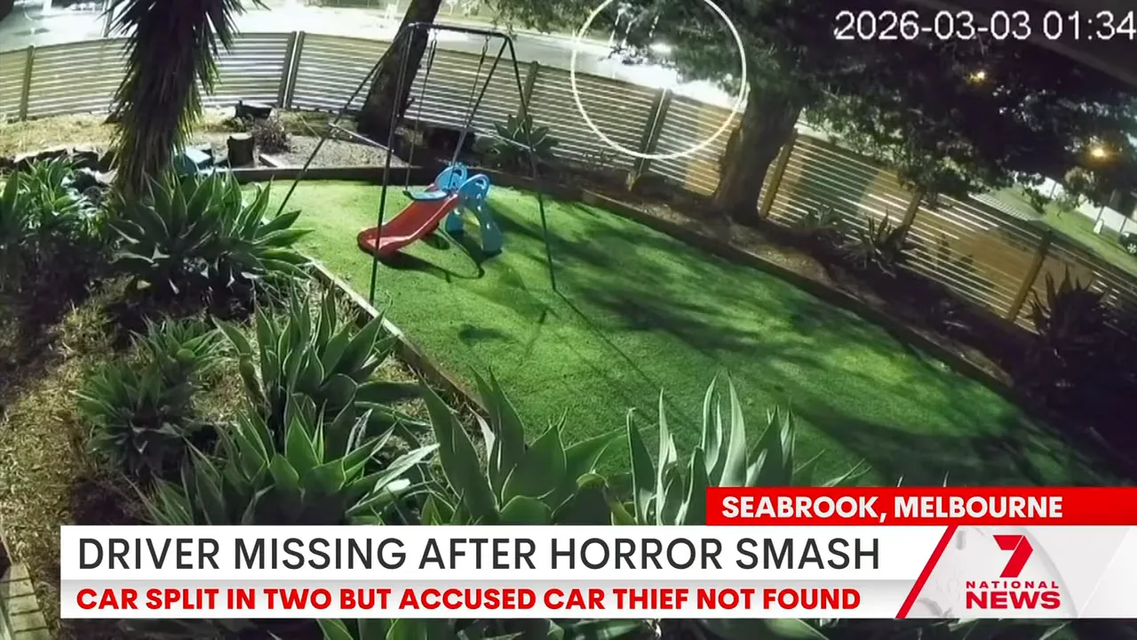 CCTV still with a circled vehicle and timestamp showing approach to the crash location