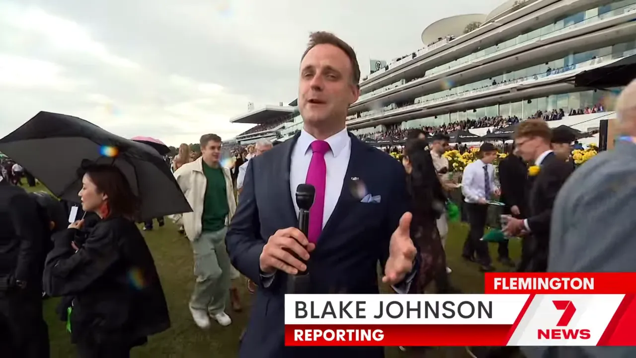 Rain at Flemington less than an hour before the Cup