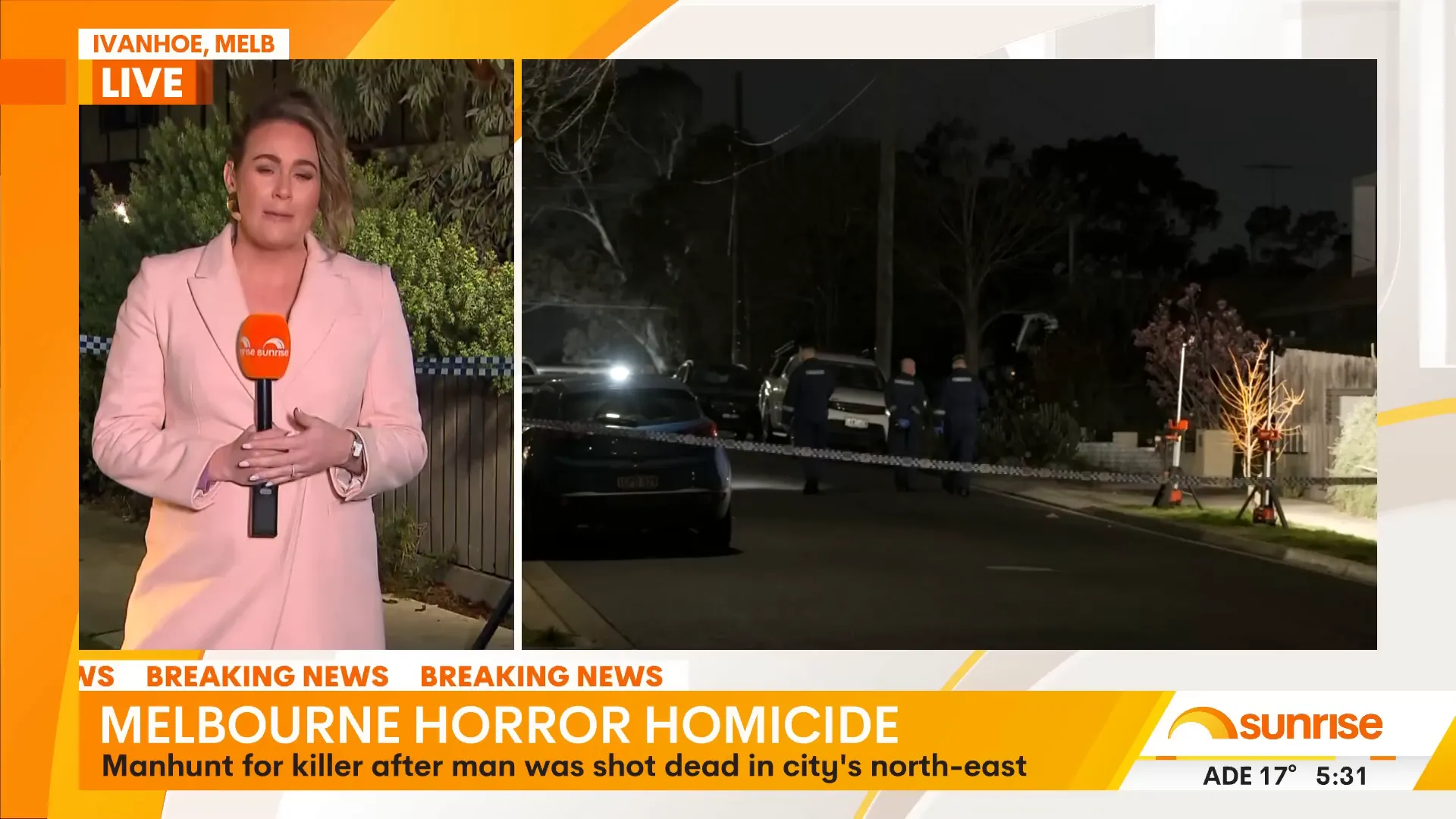 Leafy suburban street in Ivanhoe with townhouses visible