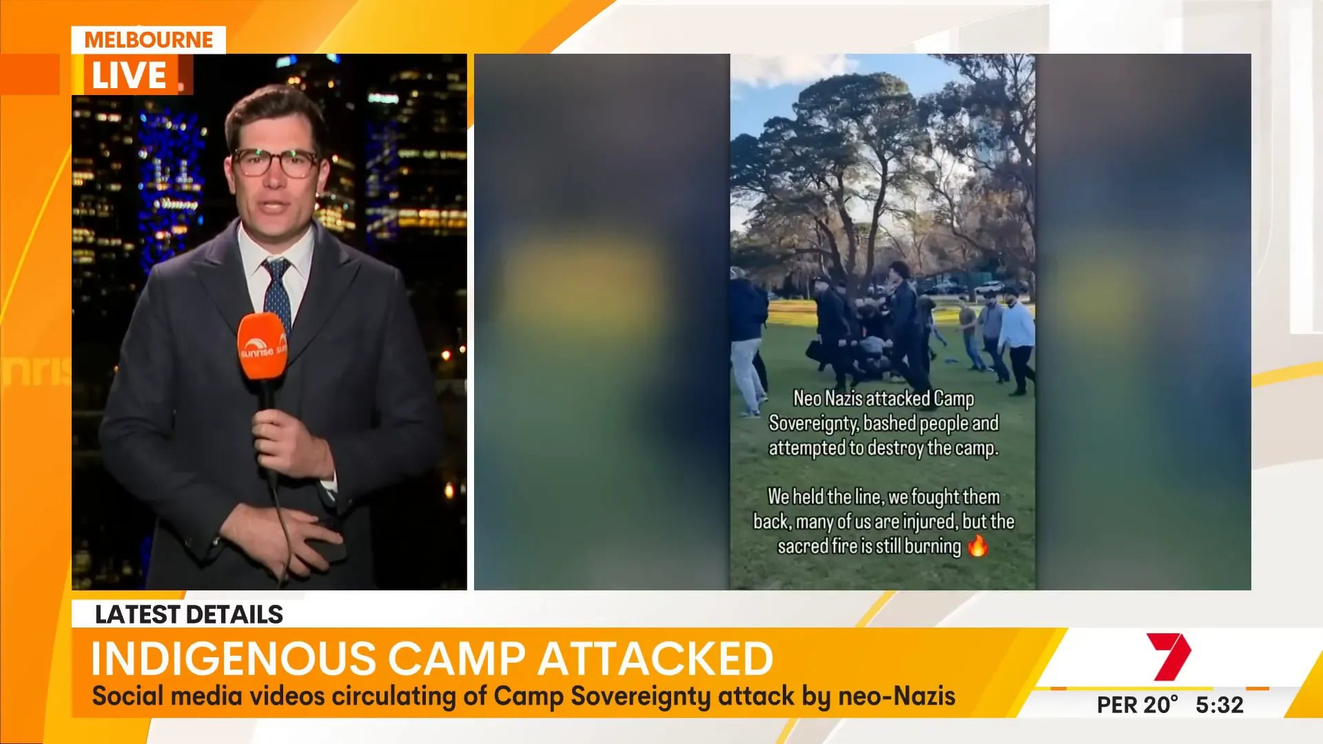 Reporter introducing new video of attack