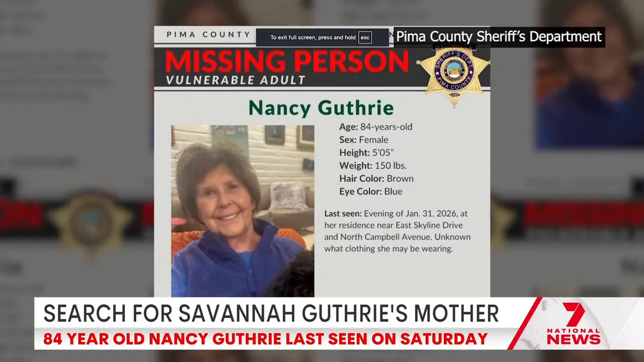 Clear view of an official missing-person bulletin from the county sheriff's department with photo and case details