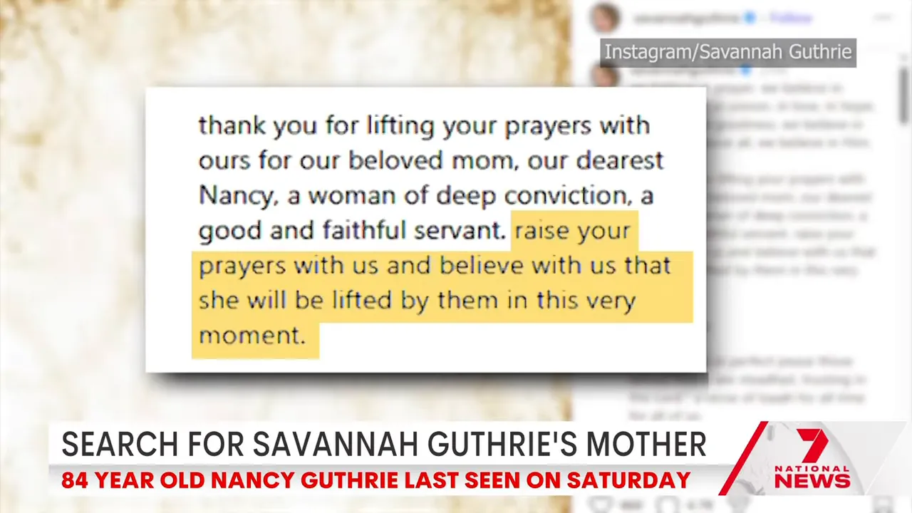 Clear screenshot of an Instagram excerpt with highlighted passage asking people to raise prayers
