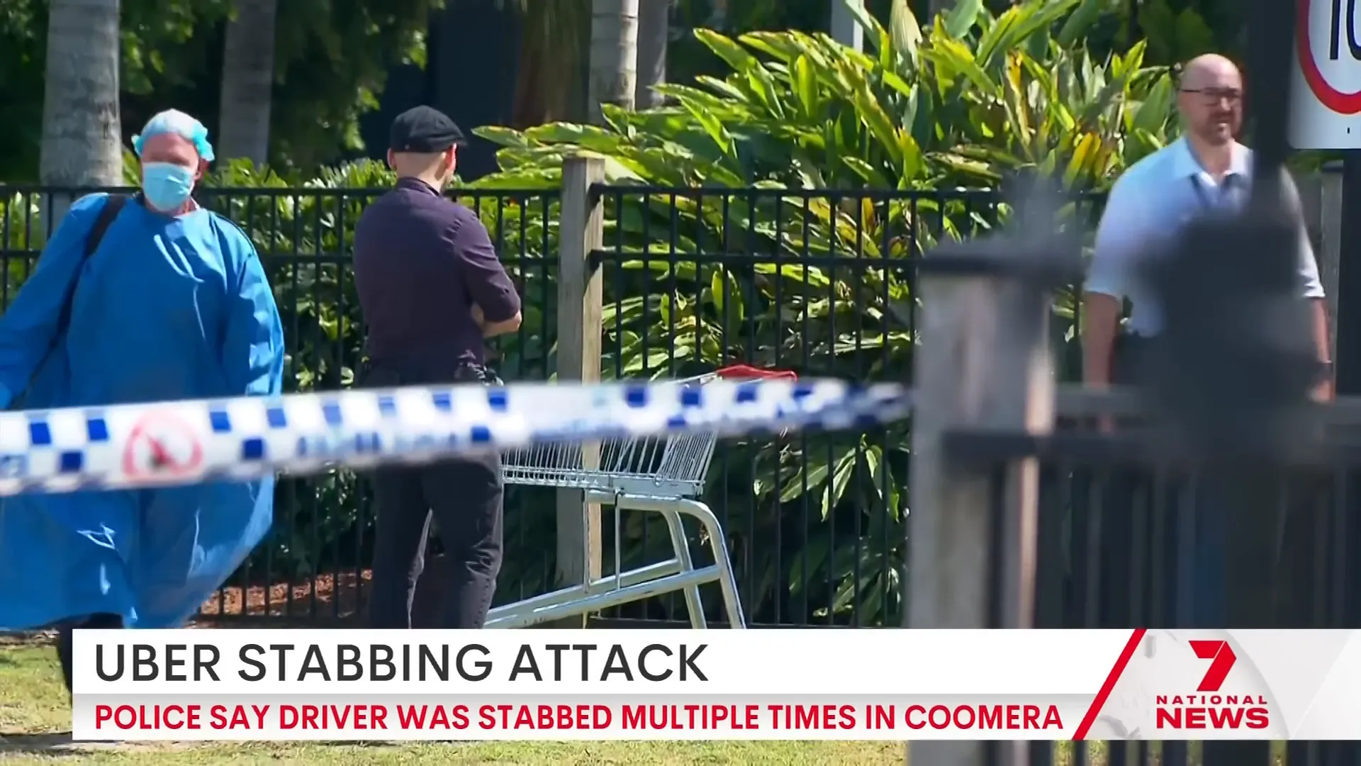 Reporter standing outside Westfield Coomera where the incident occurred