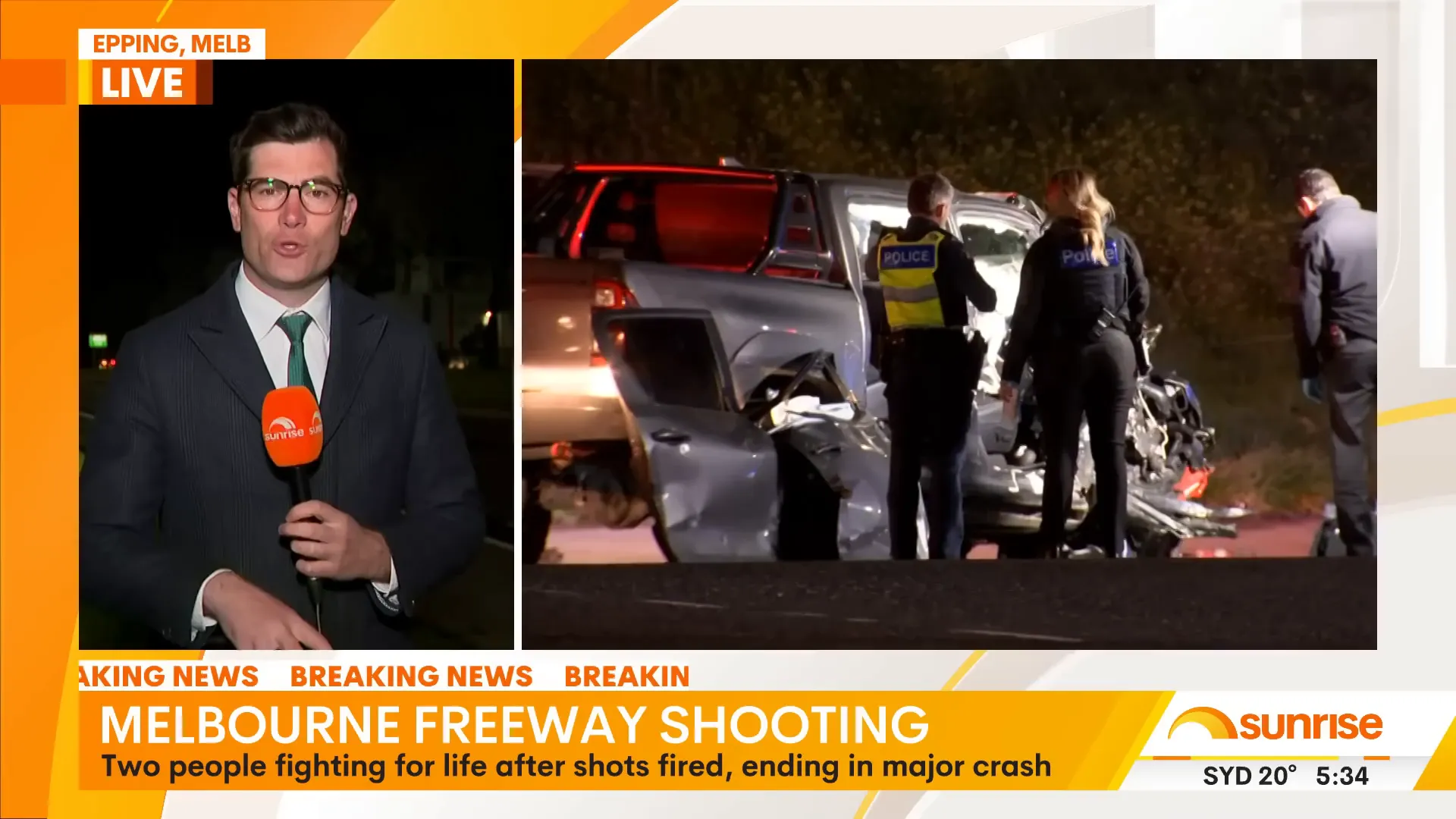 Toyota ute crashed into the back of a semi trailer on Cooper Street under the Hume Freeway at Epping