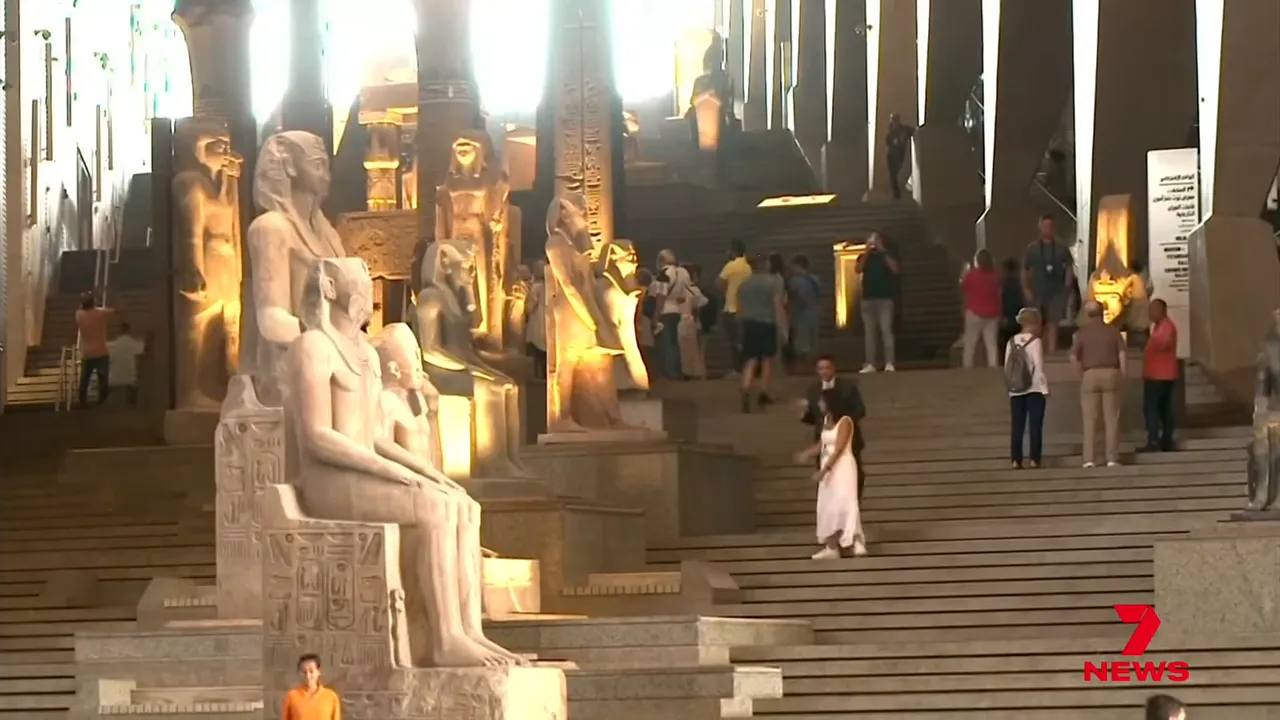 Interior gallery showing cases of ancient artefacts