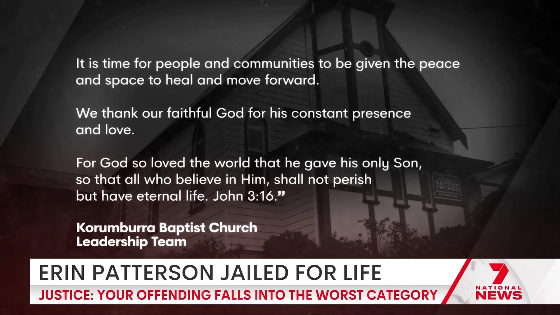 Church notice board with the statement pinned following the sentencing