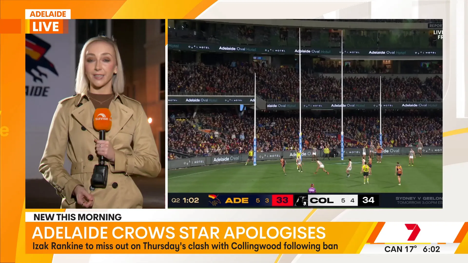 Izak Rankine arriving in Adelaide late at night