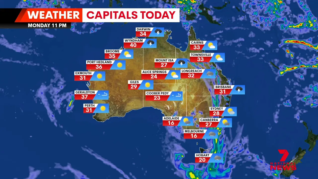 Brisbane late showers expected