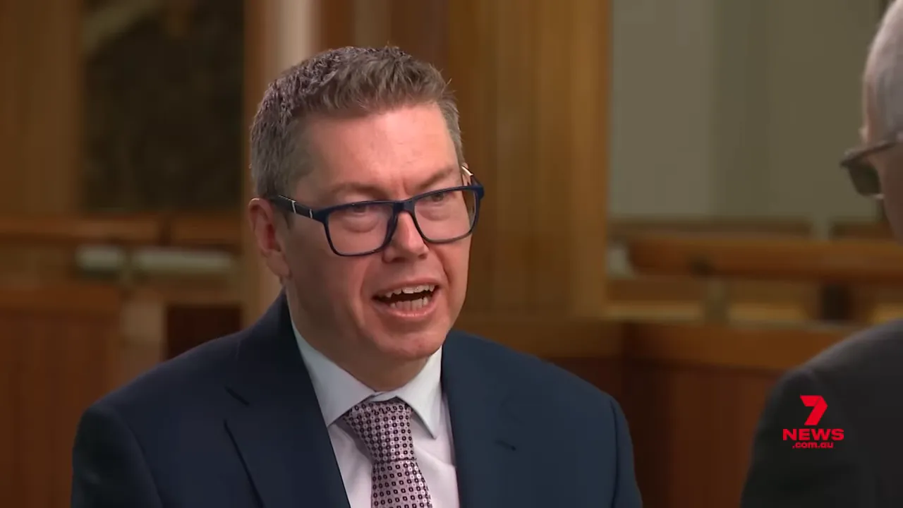 Pat Conroy speaking emphatically during a televised interview, mid‑sentence and showing expressive body language.