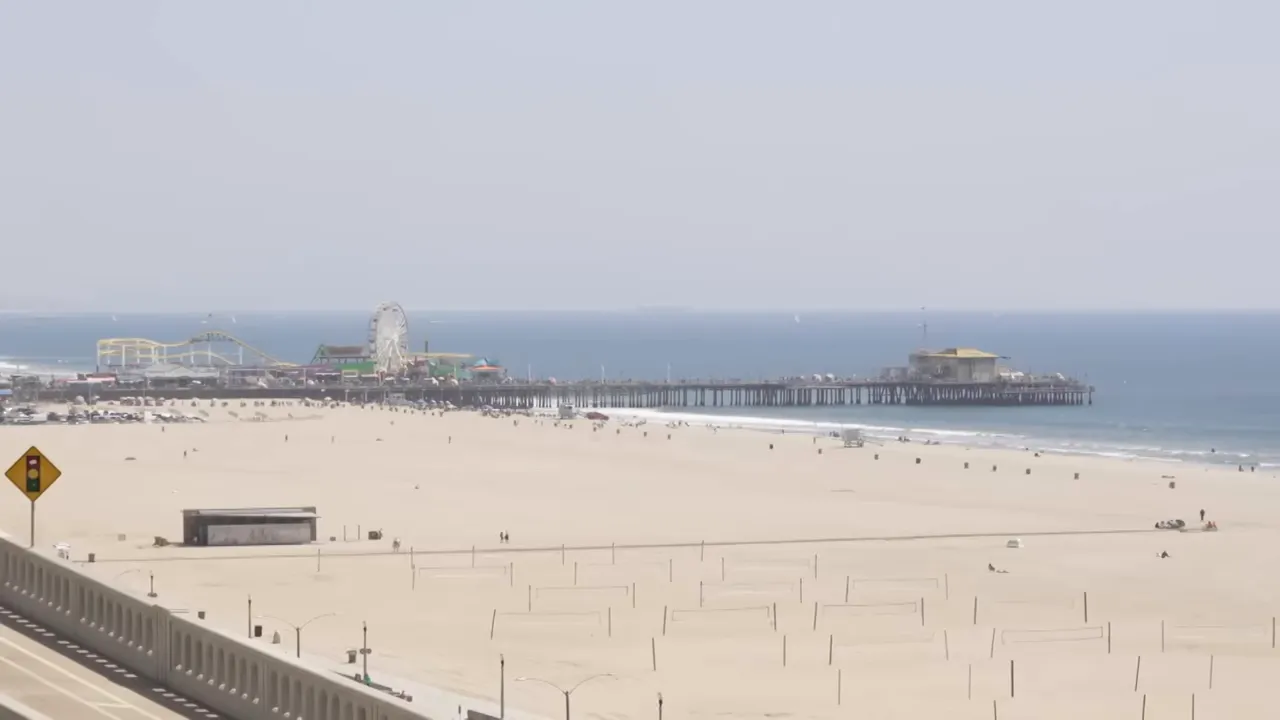 Pacific coast and the famous California lifestyle, sunlit beach scene