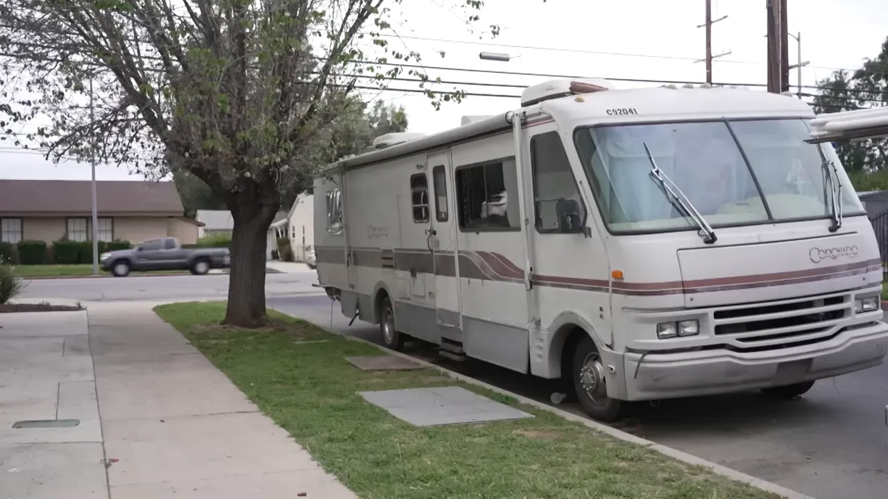 One of Gregory's rental RVs, interior showing sleeping and seating areas