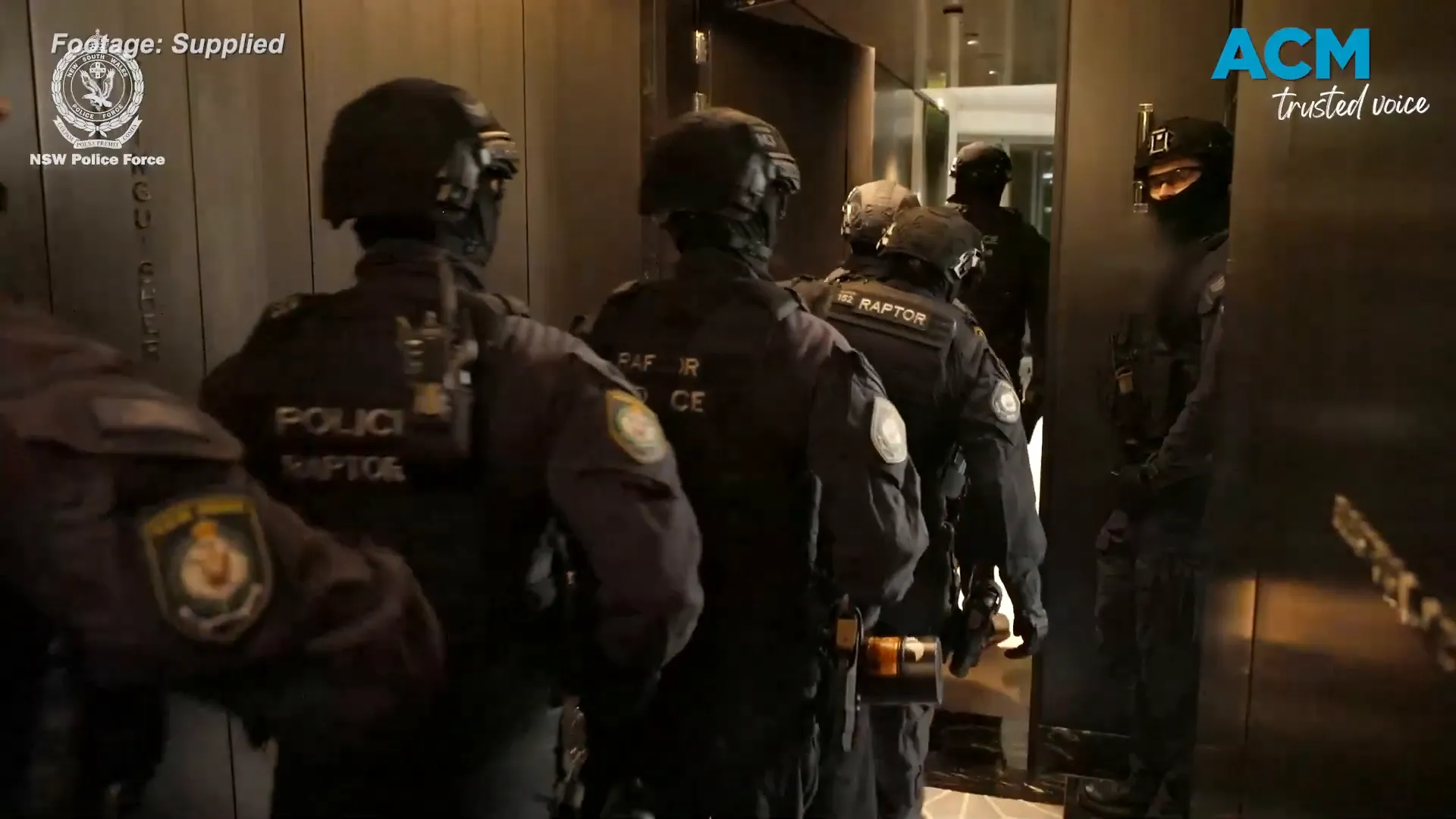 Police executing search warrants during the operation