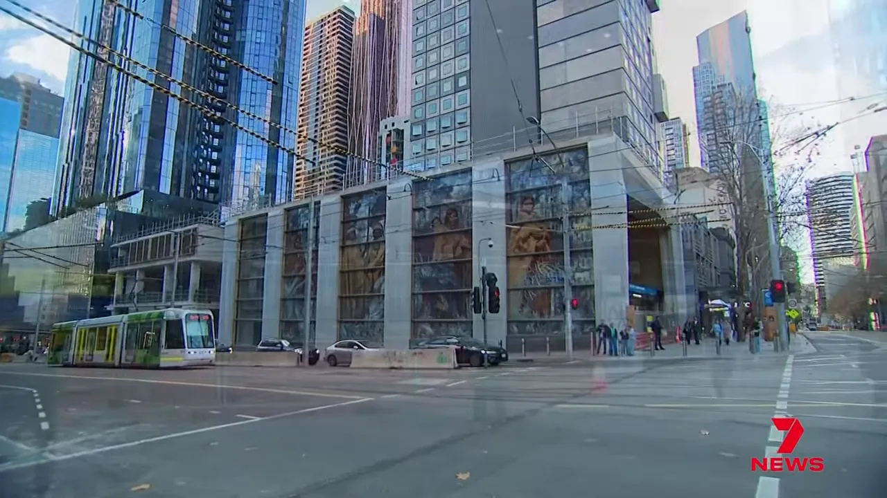 Construction at State Library Station area, the final station to complete
