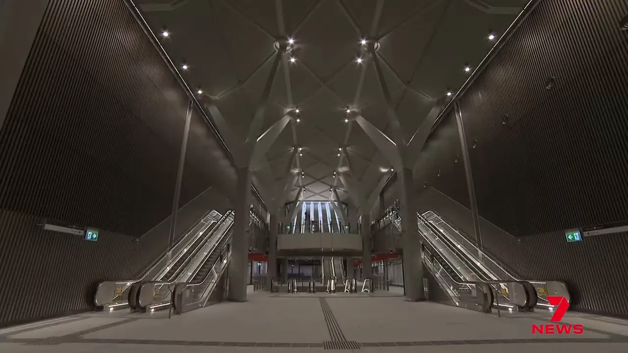 Entrance area known as the Crypt with construction elements visible