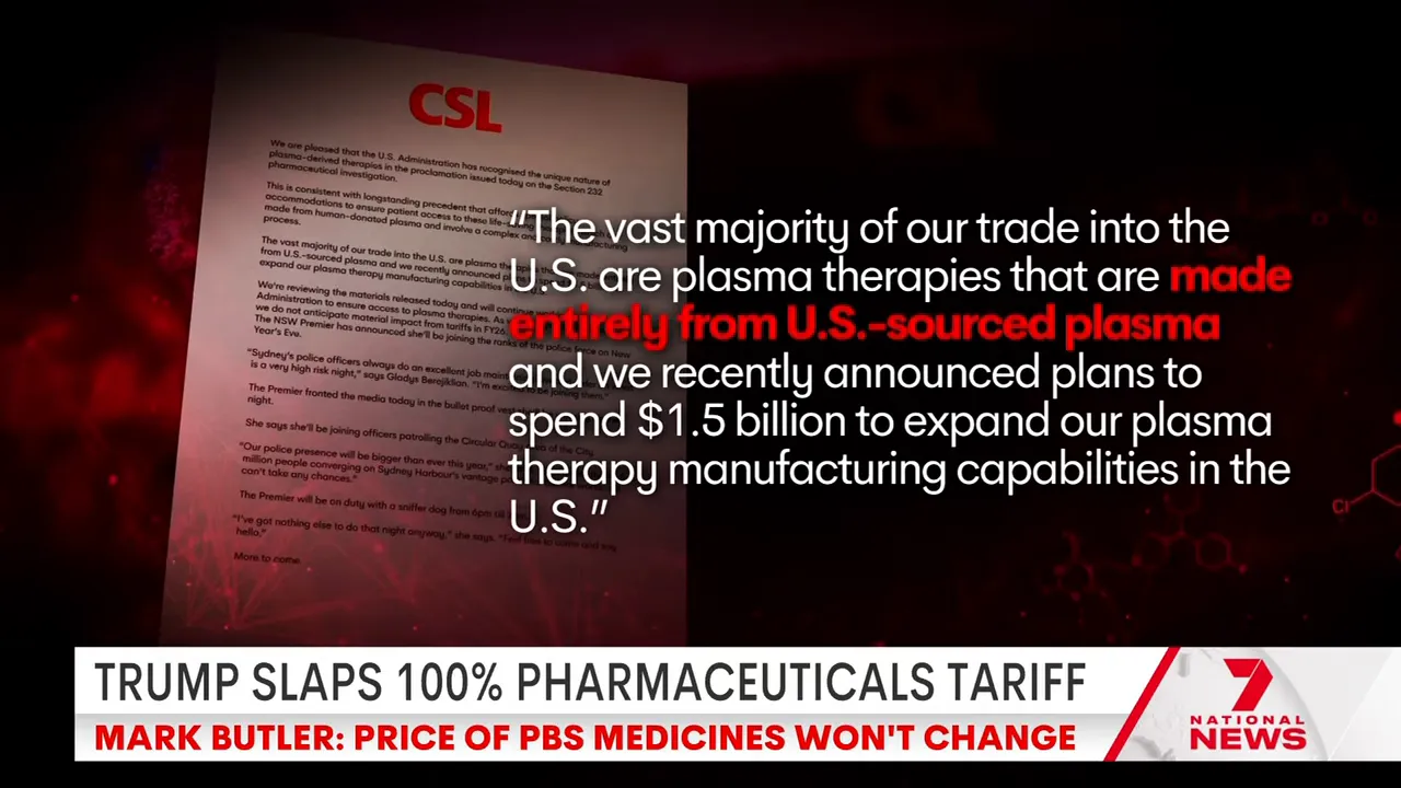 CSL statement graphic highlighting plasma therapies made from US-sourced plasma